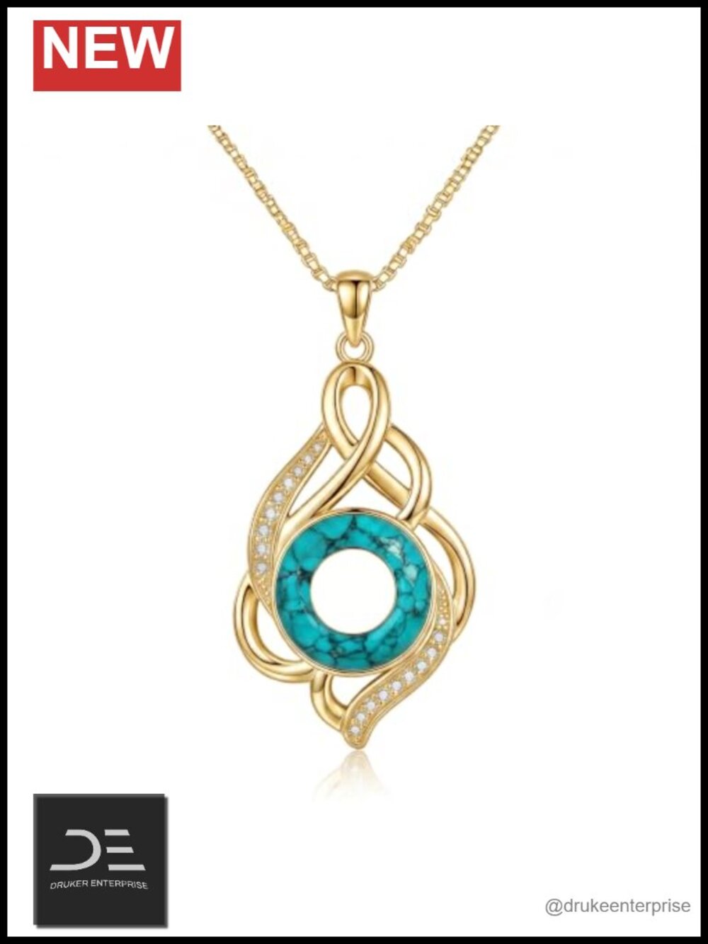White Gold Plated Infinity Austrian Crystal Pendant Necklace